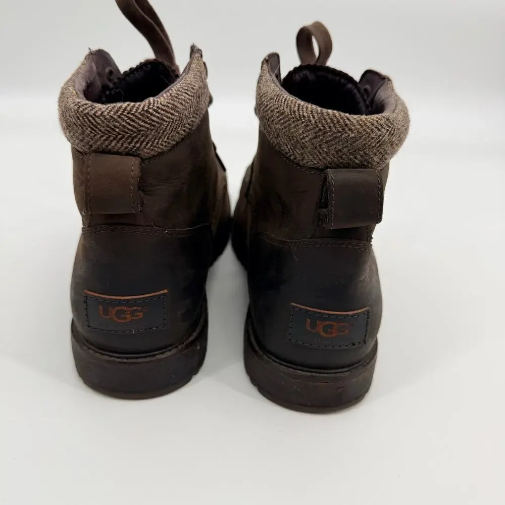UGG Merrick Rugged Waterproof Brown Leather Mens Lace Up Boot 9.5